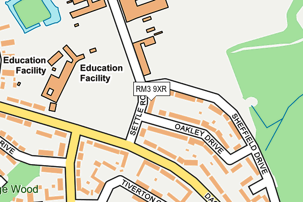 RM3 9XR map - OS OpenMap – Local (Ordnance Survey)