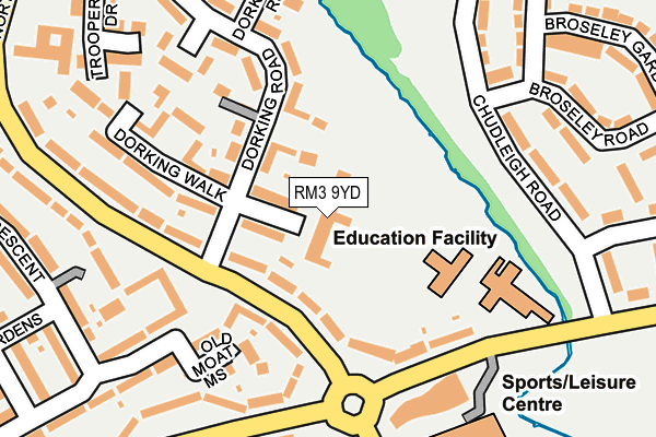 RM3 9YD map - OS OpenMap – Local (Ordnance Survey)