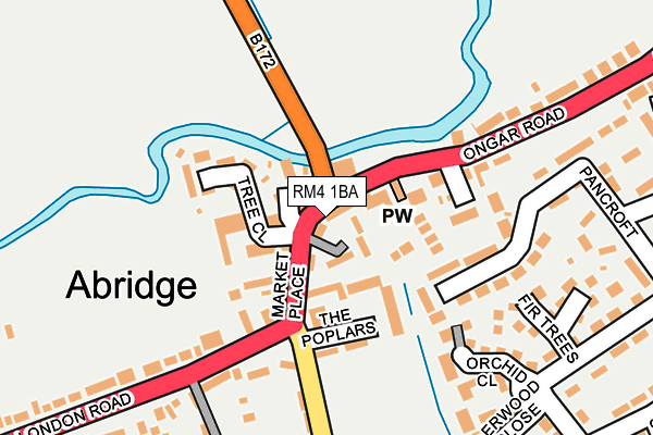 RM4 1BA map - OS OpenMap – Local (Ordnance Survey)