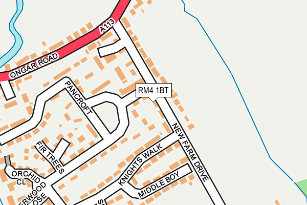 RM4 1BT map - OS OpenMap – Local (Ordnance Survey)