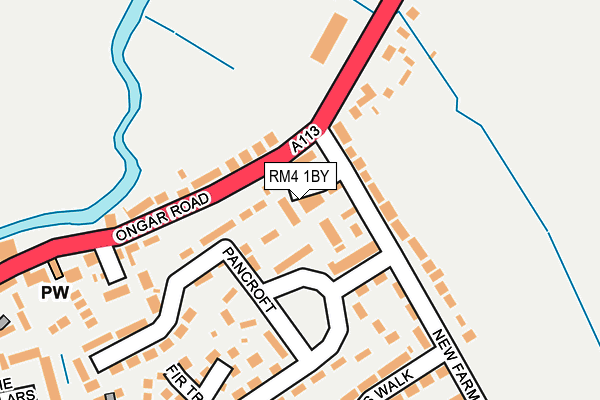 RM4 1BY map - OS OpenMap – Local (Ordnance Survey)