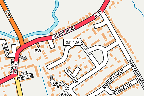 RM4 1DA map - OS OpenMap – Local (Ordnance Survey)