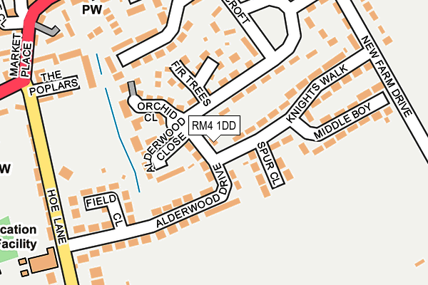 RM4 1DD map - OS OpenMap – Local (Ordnance Survey)
