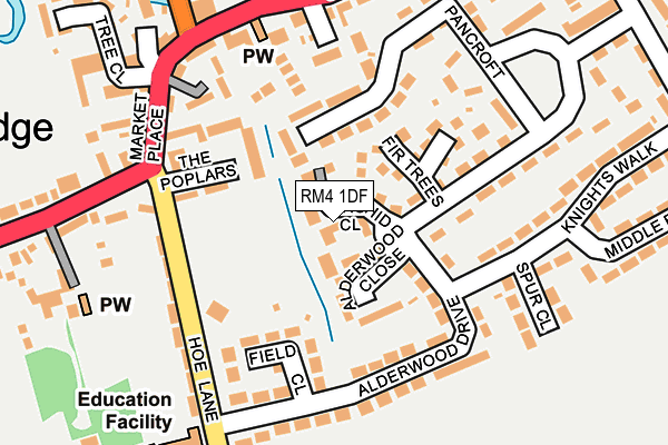 RM4 1DF map - OS OpenMap – Local (Ordnance Survey)