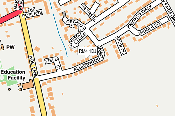 RM4 1DJ map - OS OpenMap – Local (Ordnance Survey)