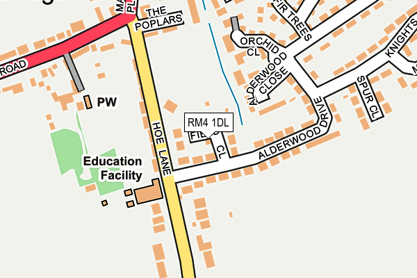 RM4 1DL map - OS OpenMap – Local (Ordnance Survey)