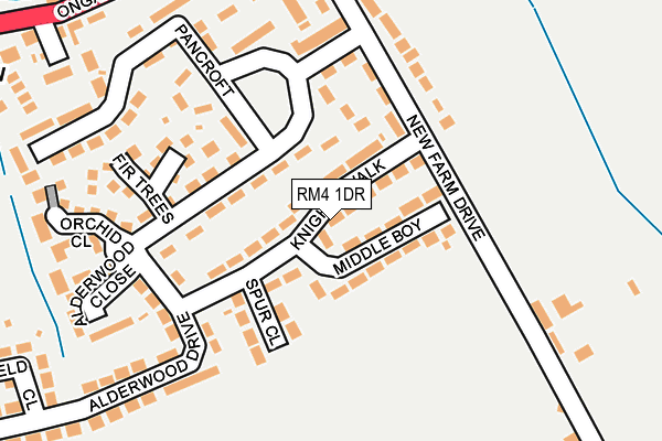 RM4 1DR map - OS OpenMap – Local (Ordnance Survey)