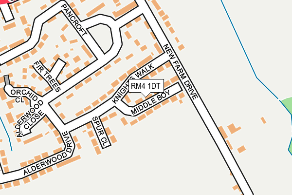 RM4 1DT map - OS OpenMap – Local (Ordnance Survey)