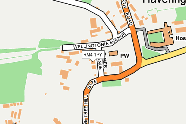 RM4 1PY map - OS OpenMap – Local (Ordnance Survey)