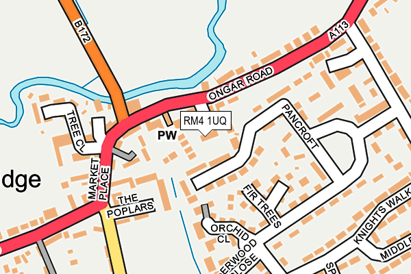 RM4 1UQ map - OS OpenMap – Local (Ordnance Survey)