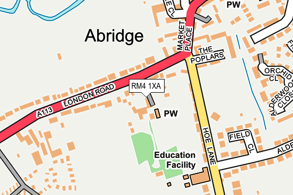 RM4 1XA map - OS OpenMap – Local (Ordnance Survey)