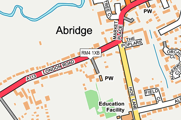 RM4 1XB map - OS OpenMap – Local (Ordnance Survey)