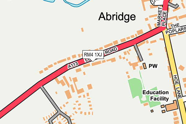 RM4 1XJ map - OS OpenMap – Local (Ordnance Survey)