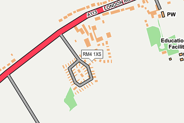 RM4 1XS map - OS OpenMap – Local (Ordnance Survey)