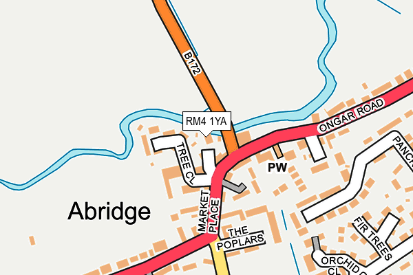 RM4 1YA map - OS OpenMap – Local (Ordnance Survey)