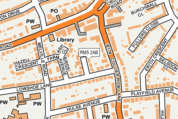 RM5 2AB map - OS OpenMap – Local (Ordnance Survey)