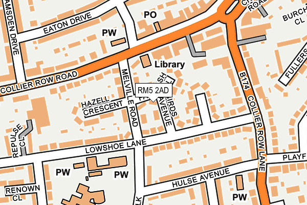RM5 2AD map - OS OpenMap – Local (Ordnance Survey)