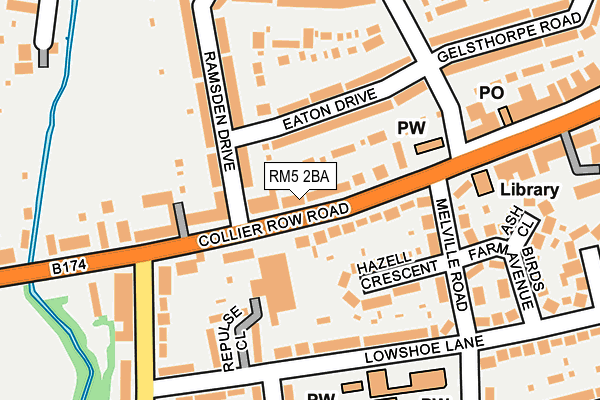 RM5 2BA map - OS OpenMap – Local (Ordnance Survey)