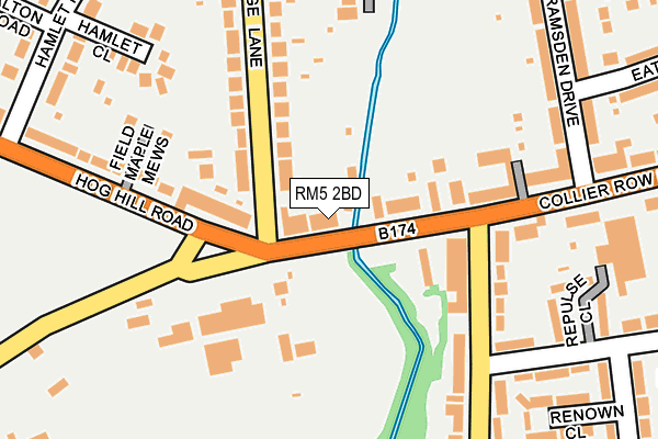 RM5 2BD map - OS OpenMap – Local (Ordnance Survey)