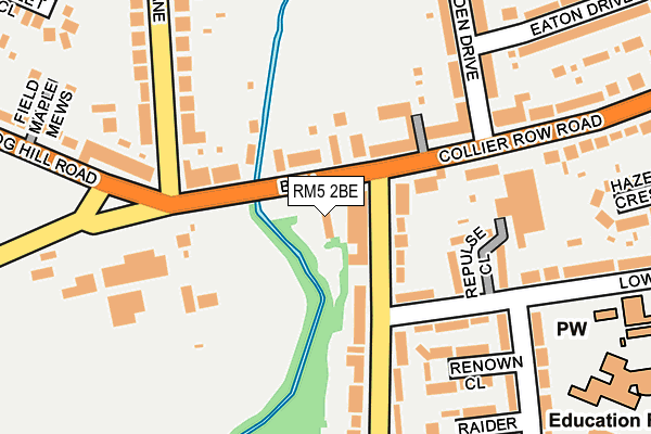 RM5 2BE map - OS OpenMap – Local (Ordnance Survey)