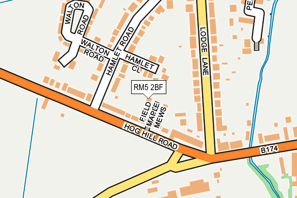 RM5 2BF map - OS OpenMap – Local (Ordnance Survey)