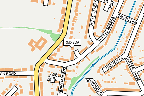 RM5 2DA map - OS OpenMap – Local (Ordnance Survey)