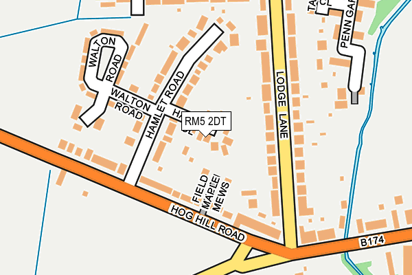 RM5 2DT map - OS OpenMap – Local (Ordnance Survey)