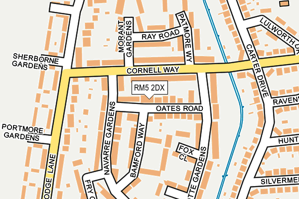 RM5 2DX map - OS OpenMap – Local (Ordnance Survey)