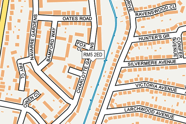 RM5 2ED map - OS OpenMap – Local (Ordnance Survey)