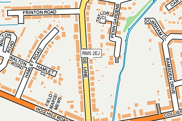 RM5 2EJ map - OS OpenMap – Local (Ordnance Survey)