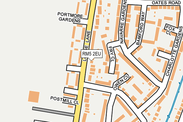 RM5 2EU map - OS OpenMap – Local (Ordnance Survey)