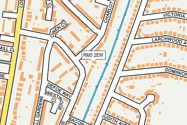 RM5 2EW map - OS OpenMap – Local (Ordnance Survey)