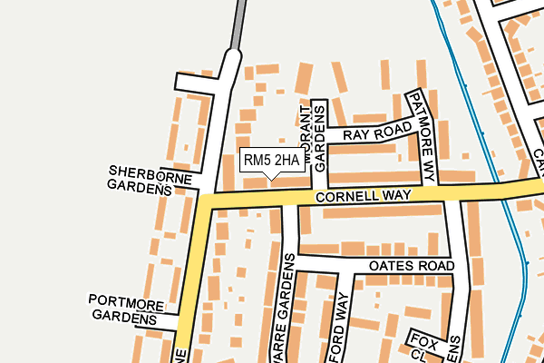 RM5 2HA map - OS OpenMap – Local (Ordnance Survey)