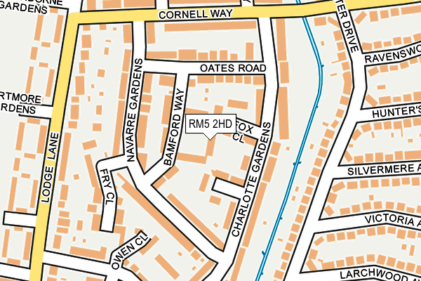 RM5 2HD map - OS OpenMap – Local (Ordnance Survey)