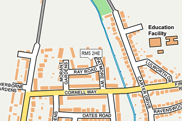 RM5 2HE map - OS OpenMap – Local (Ordnance Survey)