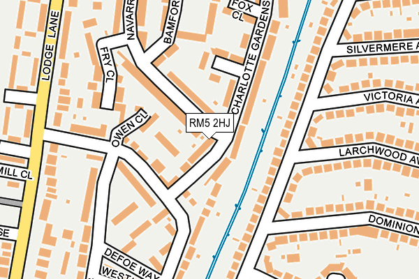 RM5 2HJ map - OS OpenMap – Local (Ordnance Survey)