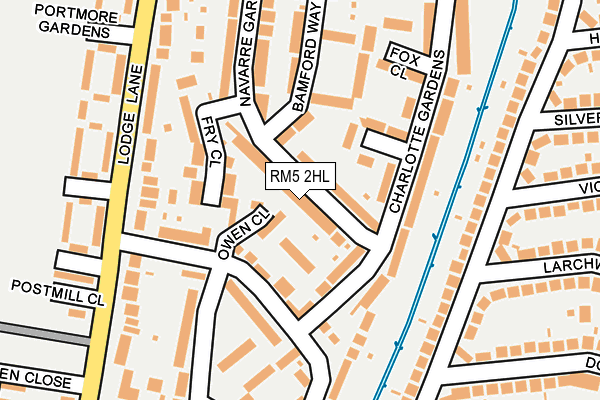 RM5 2HL map - OS OpenMap – Local (Ordnance Survey)
