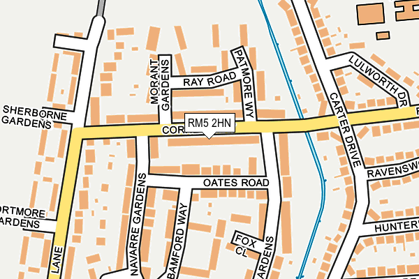 RM5 2HN map - OS OpenMap – Local (Ordnance Survey)