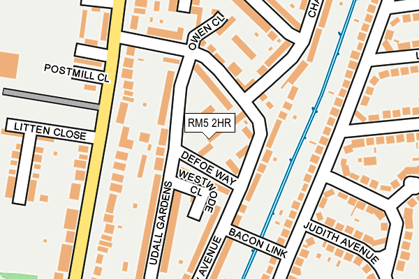 RM5 2HR map - OS OpenMap – Local (Ordnance Survey)