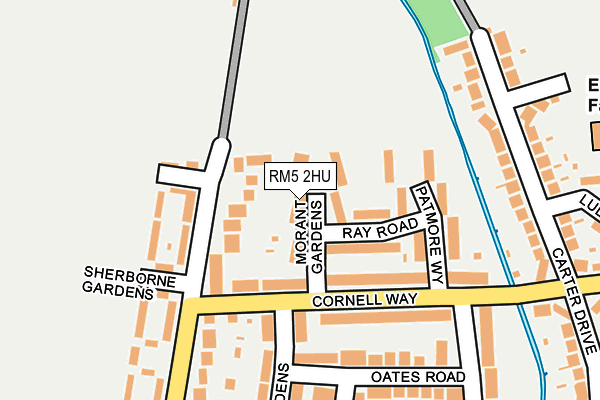 RM5 2HU map - OS OpenMap – Local (Ordnance Survey)