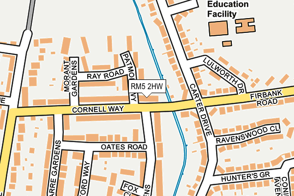 RM5 2HW map - OS OpenMap – Local (Ordnance Survey)