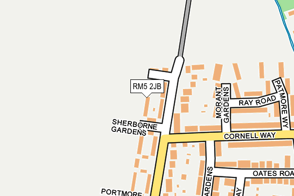 RM5 2JB map - OS OpenMap – Local (Ordnance Survey)