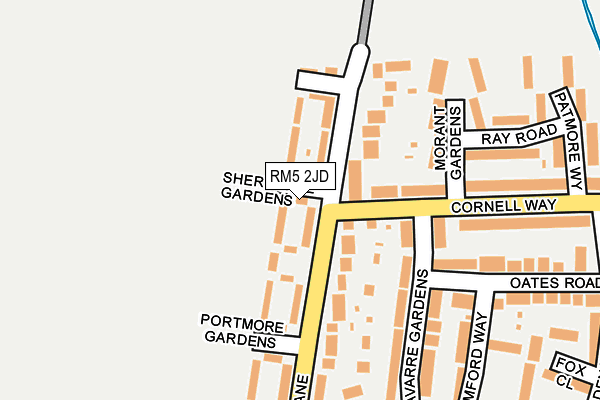 RM5 2JD map - OS OpenMap – Local (Ordnance Survey)