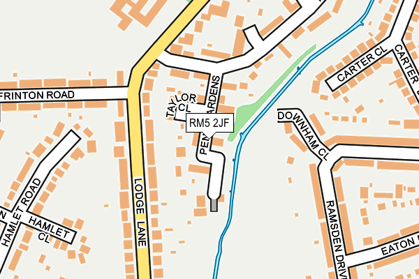 RM5 2JF map - OS OpenMap – Local (Ordnance Survey)