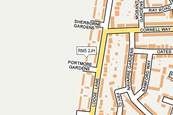RM5 2JH map - OS OpenMap – Local (Ordnance Survey)