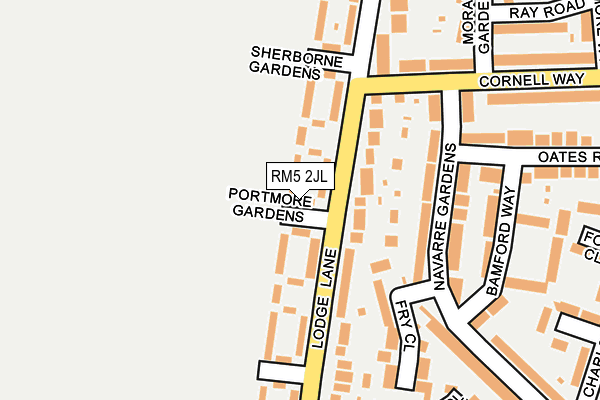 RM5 2JL map - OS OpenMap – Local (Ordnance Survey)