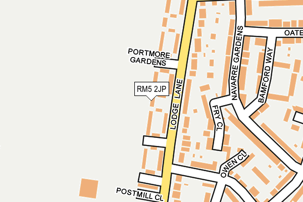 RM5 2JP map - OS OpenMap – Local (Ordnance Survey)