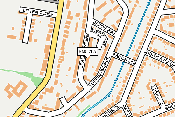 RM5 2LA map - OS OpenMap – Local (Ordnance Survey)