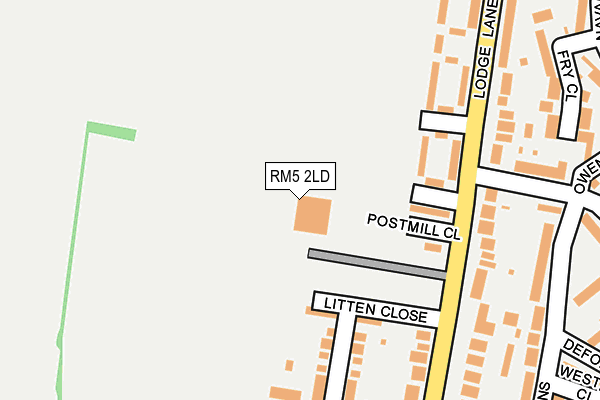 RM5 2LD map - OS OpenMap – Local (Ordnance Survey)