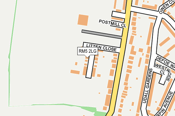 RM5 2LG map - OS OpenMap – Local (Ordnance Survey)
